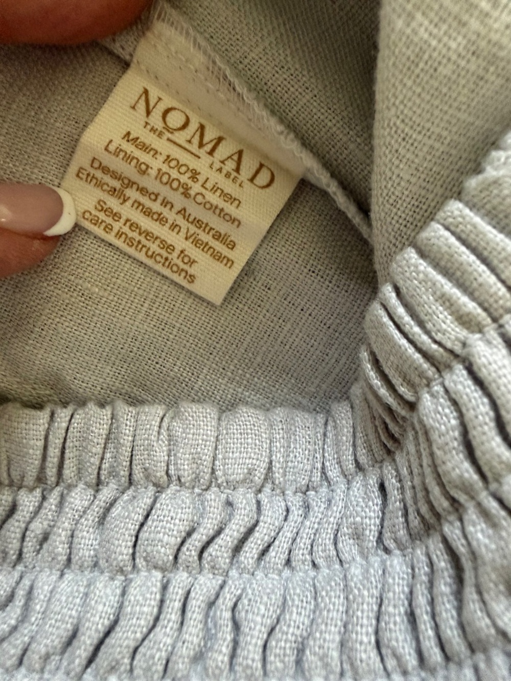 Nomad the Label Milos Linen Pants Oyster (Light Grey) - Picture 15 of 16